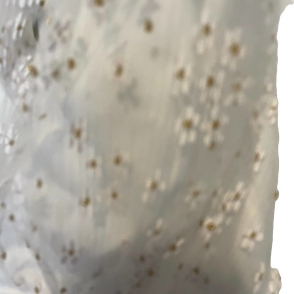 LULU'S Mini Dress, White, delicate Tulle Daisy overlay, twist back, Size Medium - Picture 5 of 16